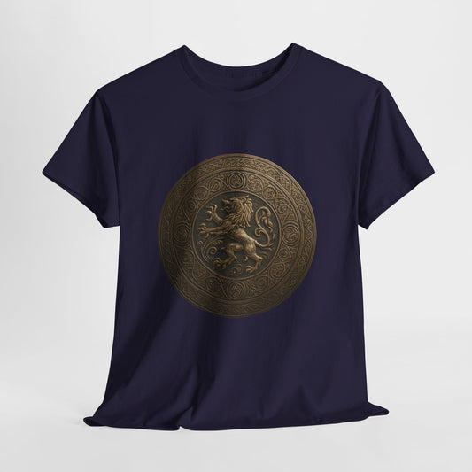 Vintage Lion Emblem Unisex Heavy Cotton Tee | Casual T-Shirt, Gift for Him/Her, Graphic Tee, Everyday Wear, Unique Style