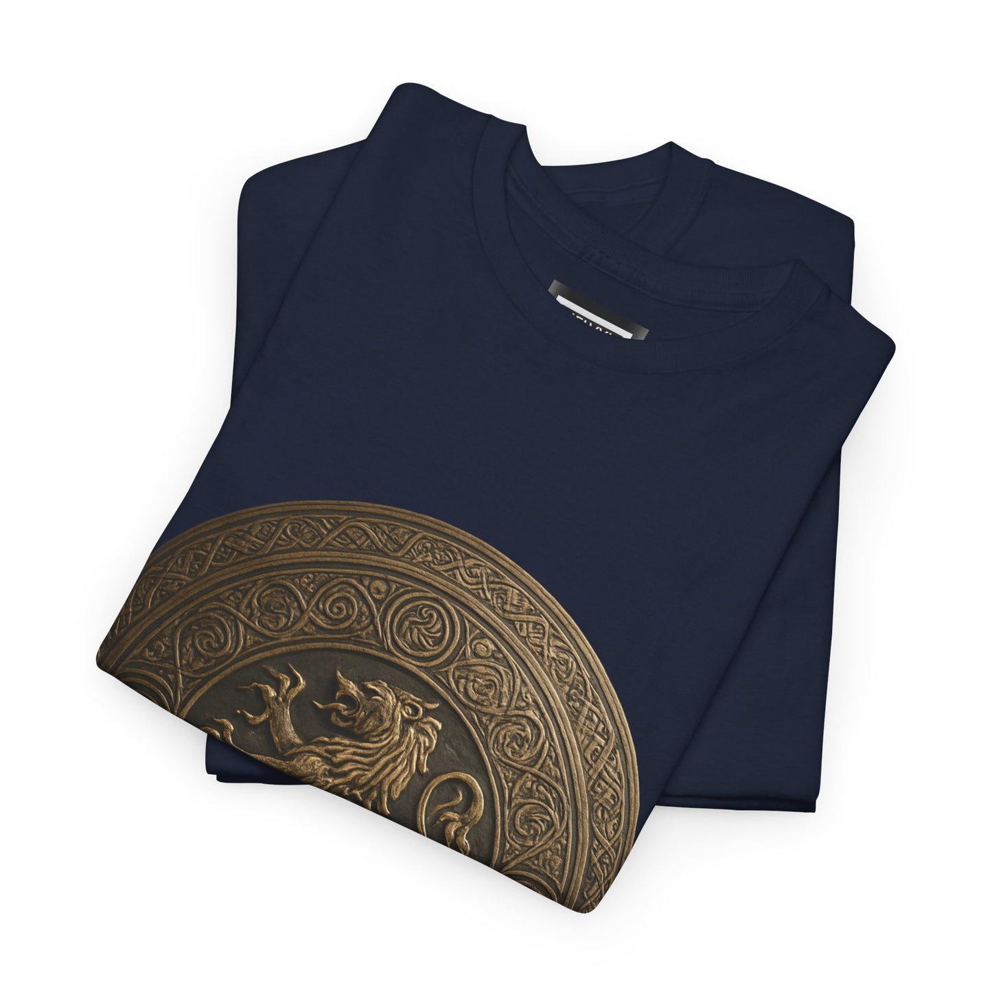 Vintage Lion Emblem Unisex Heavy Cotton Tee | Casual T-Shirt, Gift for Him/Her, Graphic Tee, Everyday Wear, Unique Style