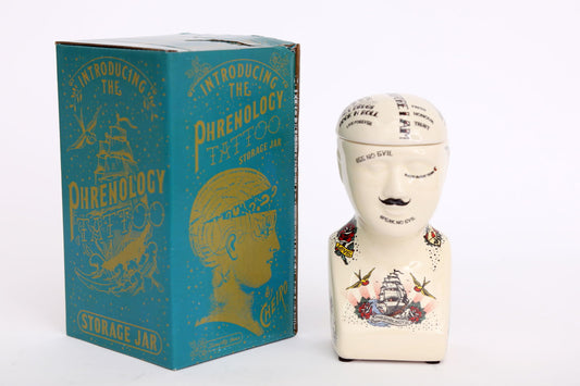 Ceramic Phrenology Head Storage Small