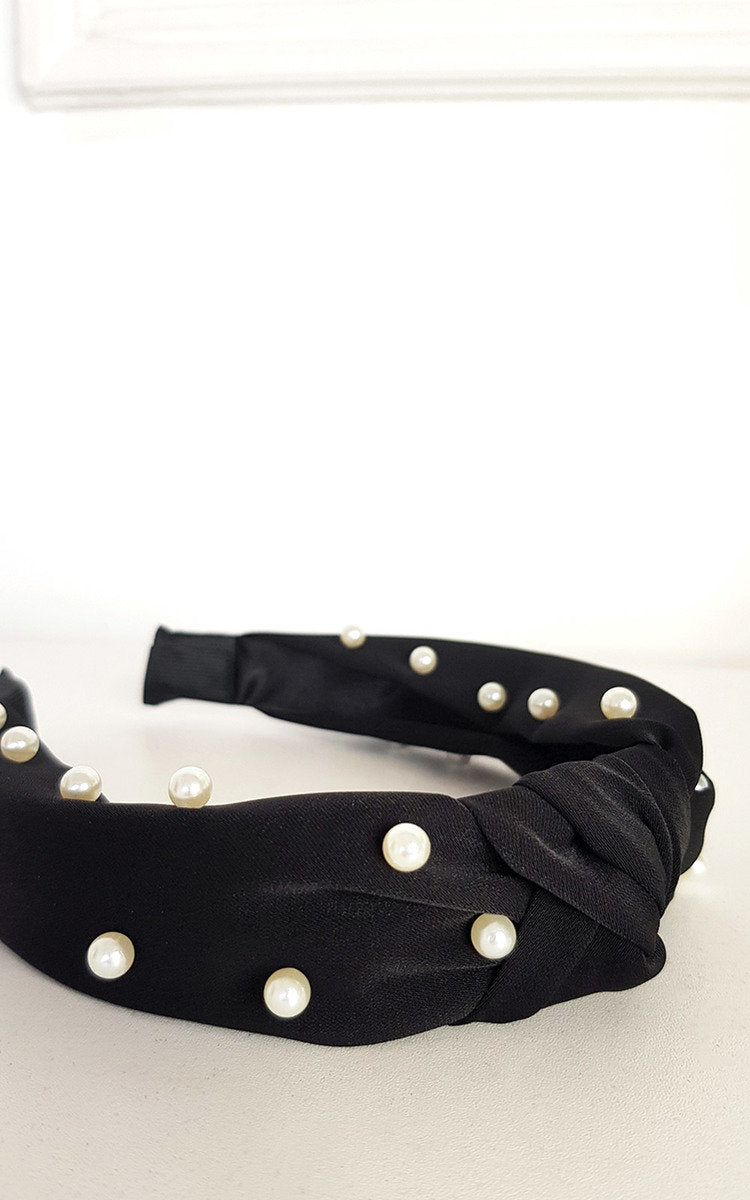 Faux Pearl Tie Knot Hairband