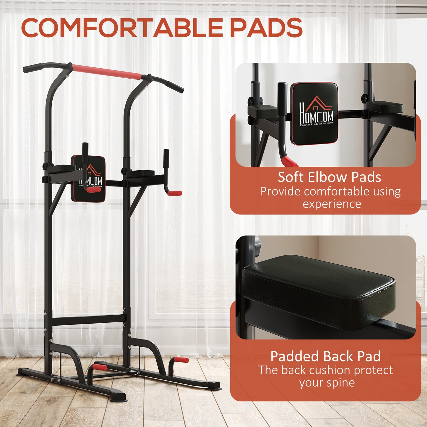 Power Tower Station Pull Up Bar for Home Gym Workout Equipment HOMCOM