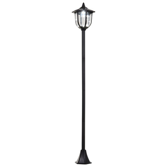 1.77m Tall Free-Standing ABS Garden Solar LED Lamp Post Black