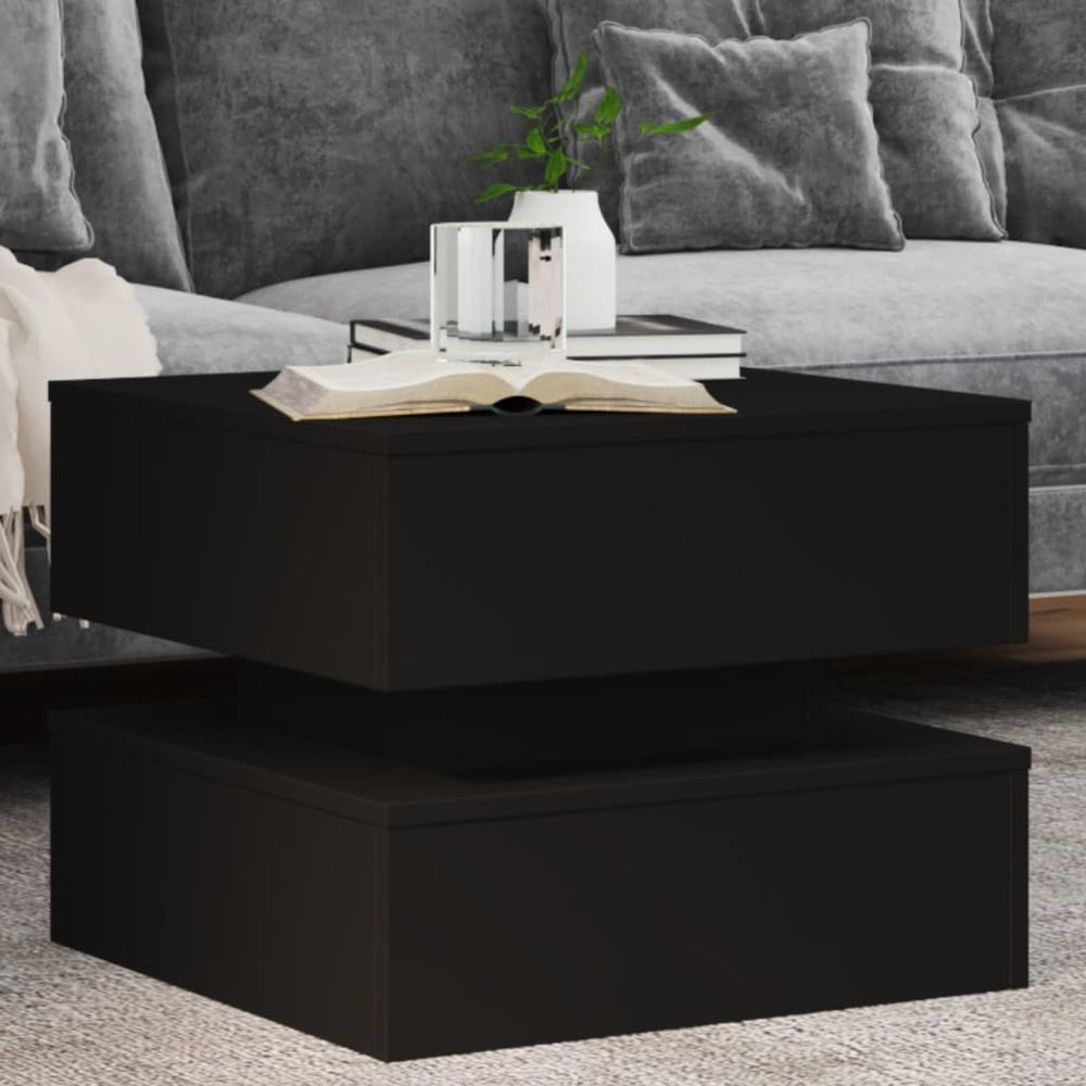 vidaXL Coffee Table with LED Lights White 50x50x40 cm