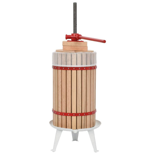 Fruit and Wine Press with Cloth Bag 30 L Oak Wood