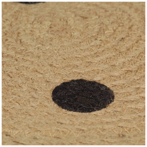 Handmade Rug Jute with Print Polka Dot 90 cm