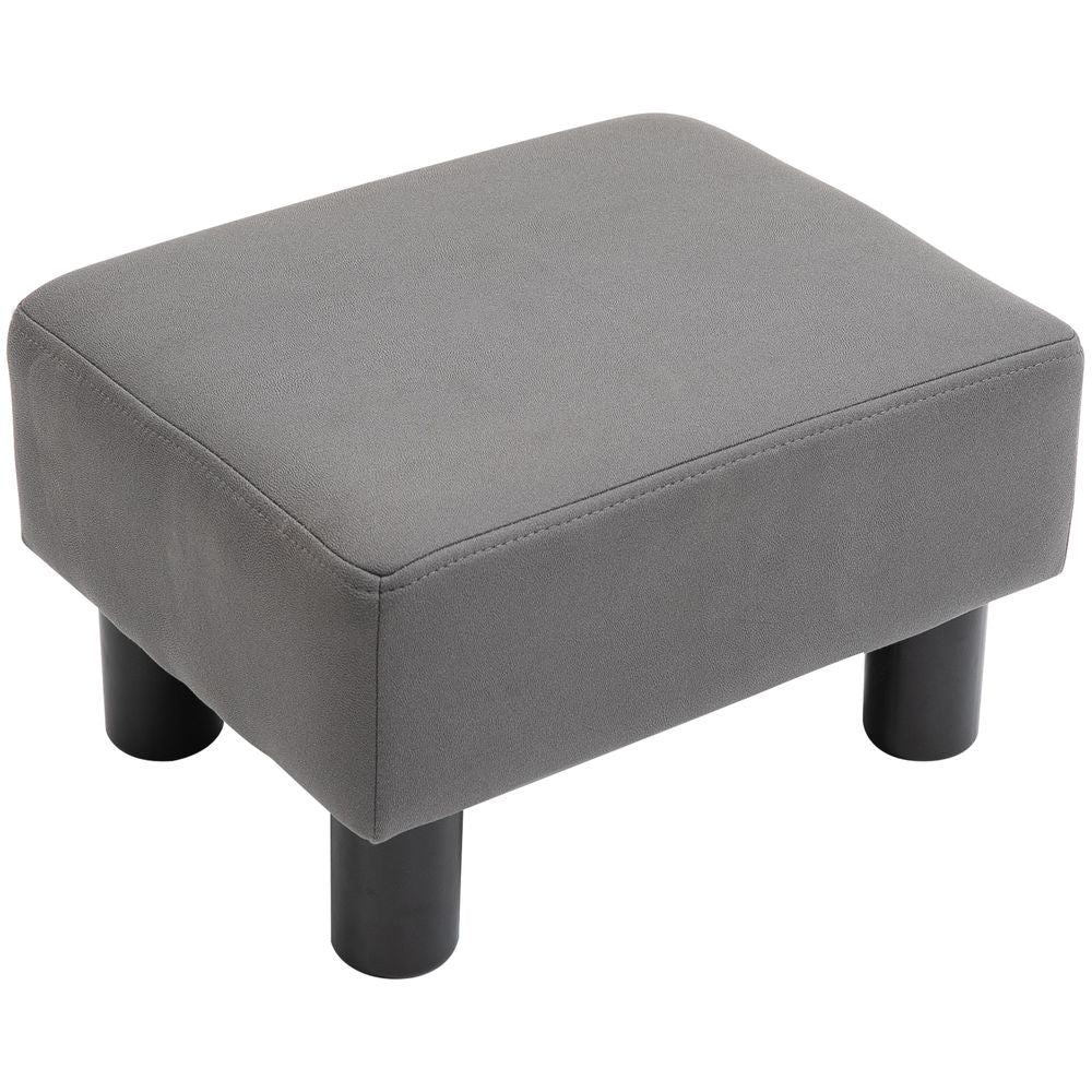 Ottoman Footrest Seat Chair Footstool Small PU Leather Home Office Grey