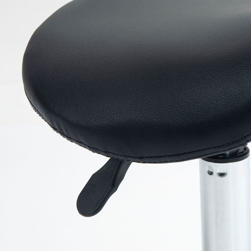 HOMCOM Saddle Chair, Rolling Salon Stool for Massage Spa Clinic Beauty, Black