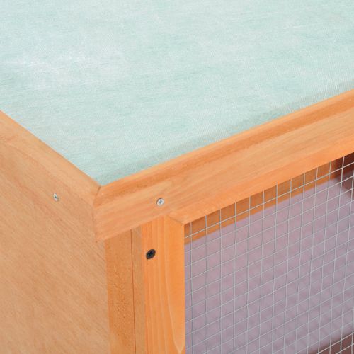 Rabbit Hutch Bunny Cage Guinea Pig Elevated House Wood Outdoor Garden Pawhut