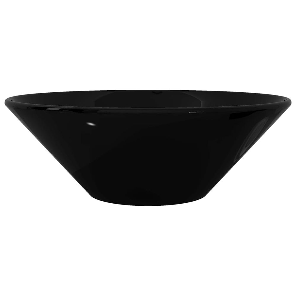 Ceramic Bathroom Sink Basin Black Round