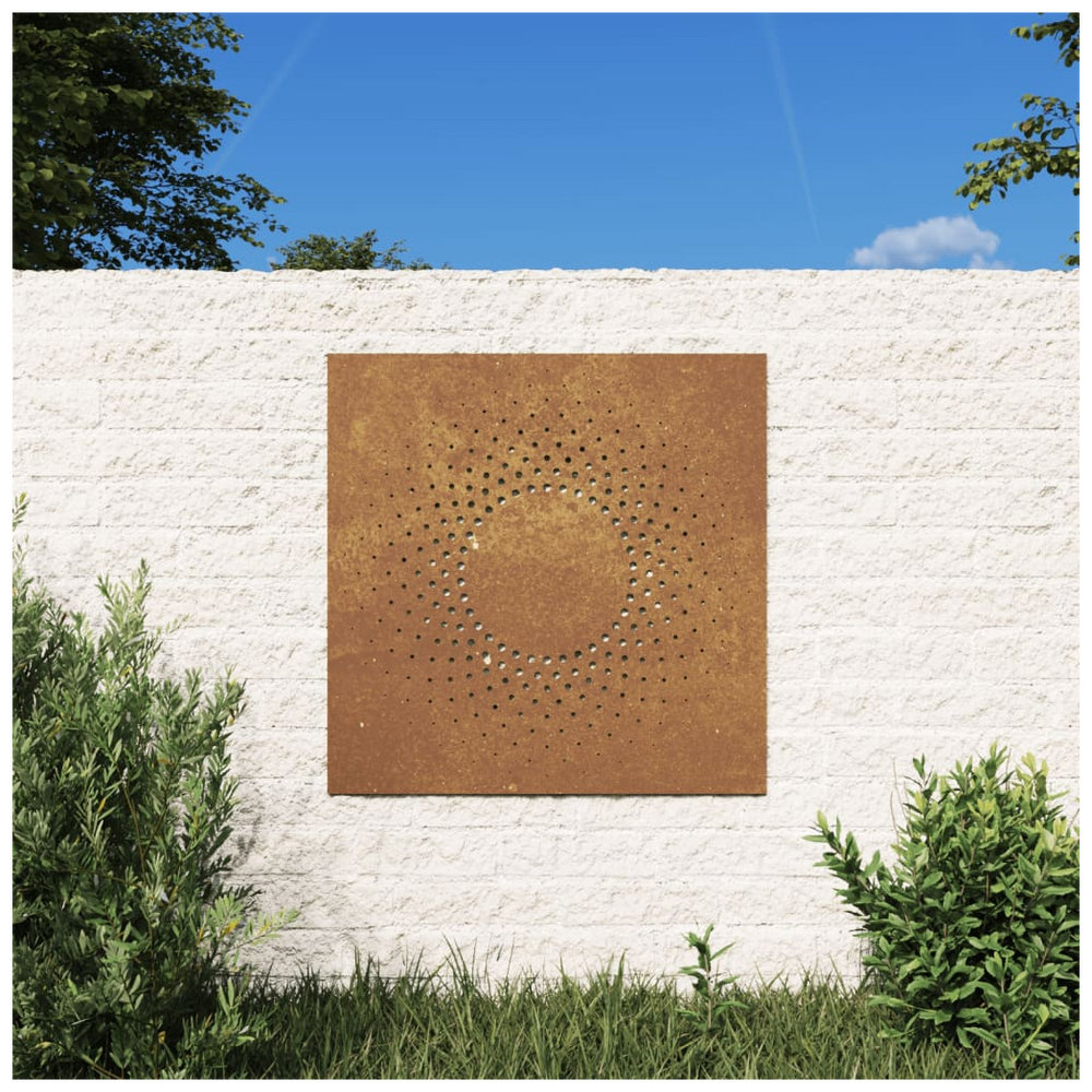 vidaXL Garden Wall Decoration 55x55 cm Corten Steel Sun Design