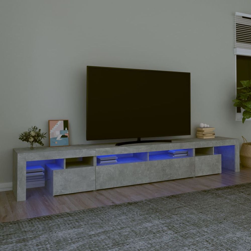 vidaXL TV Cabinet with LED Lights White 230x36.5x40 cm