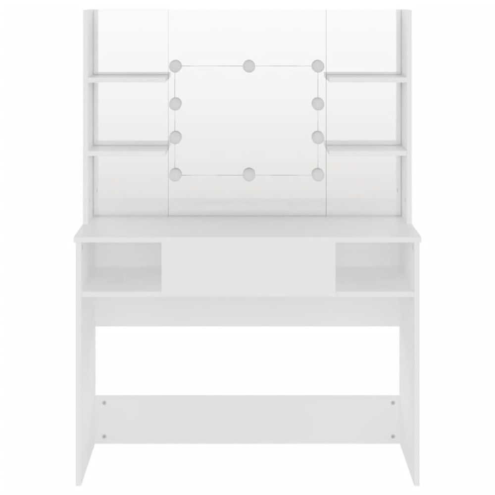 Makeup Table with LED Lights 100x40x135 cm MDF White