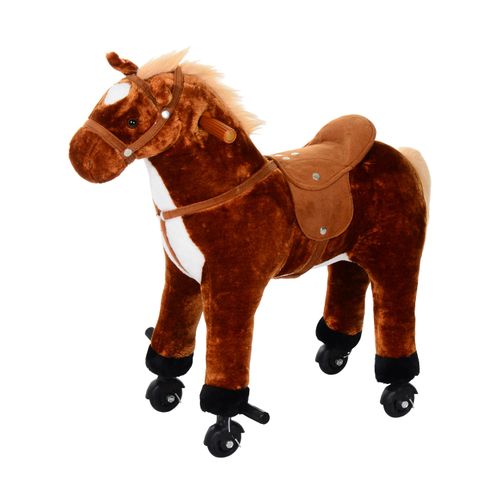 Child Boys Walking Horse Riding Toy Plush Walk Pony Wheels Sound