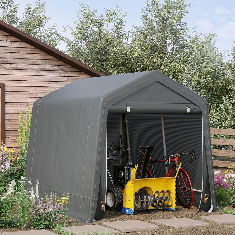 Storage Tent, Heavy Duty Metal Frame 2.8x2.4x2.4m, Dark Grey