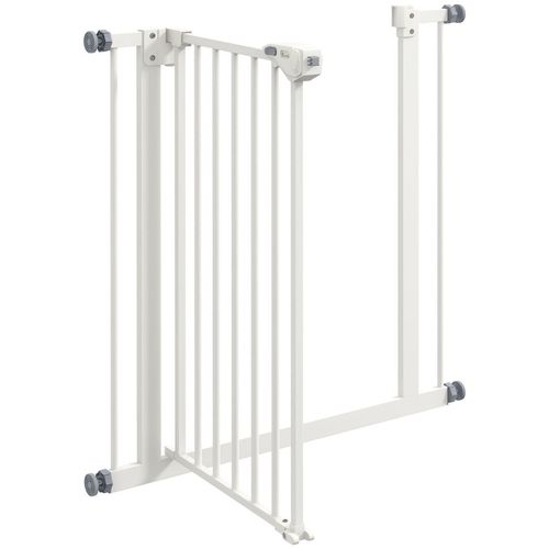 PawHut Adjustable Safety Gate w/ 1 Extensions and Four Adjustable Screws, White