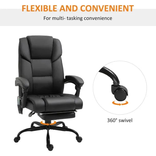 6-Point PU Leather Massage Racing Chair Electric Padded Angle Adjustable Remote