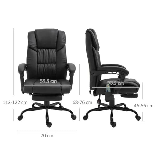 6-Point PU Leather Massage Racing Chair Electric Padded Angle Adjustable Remote