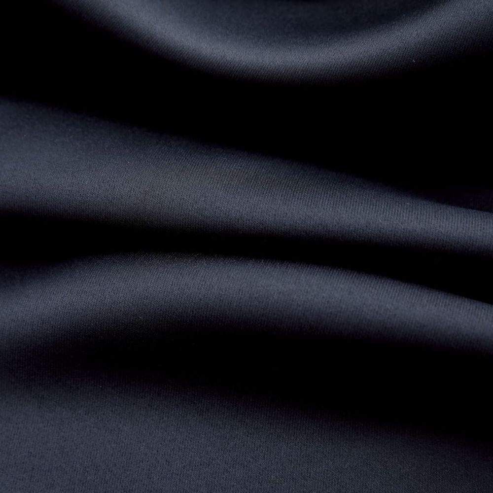 Blackout Curtain with Metal Rings Black 290x245 cm