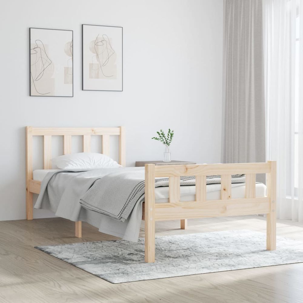 Bed Frame Solid Wood 75x190 cm to 200 x 200 cm