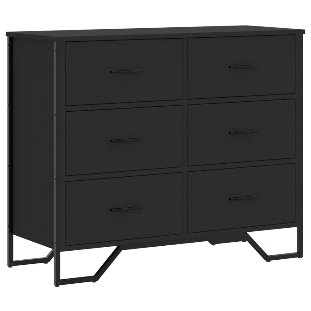 vidaXL Chest of Drawers Black 91x35.5x74.5 cm Engineered wood