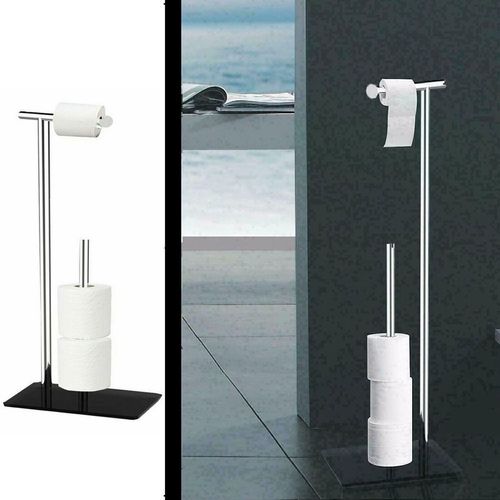 TOILLET ROLL HOLDER & STORER GLASS BASE