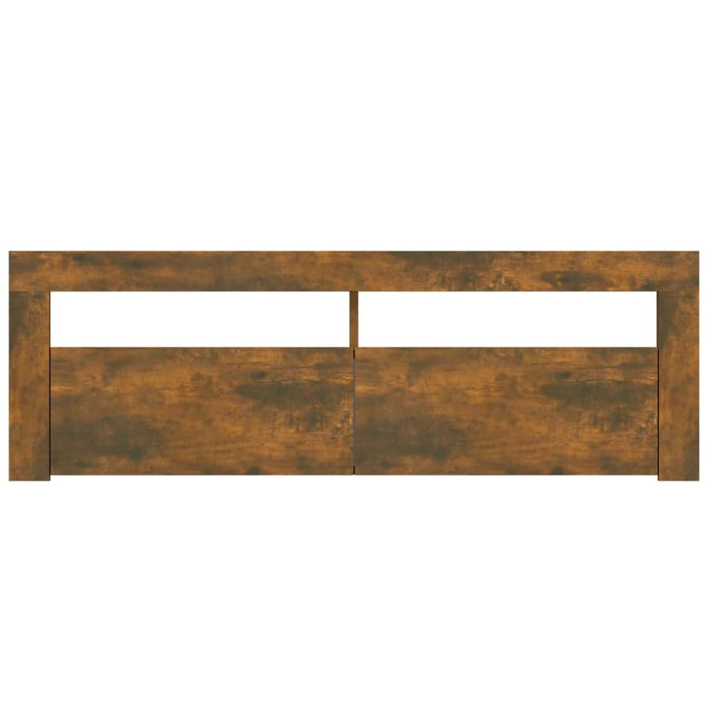 TV Cabinet with LED Lights Smoked Oak 120x35x40 cm