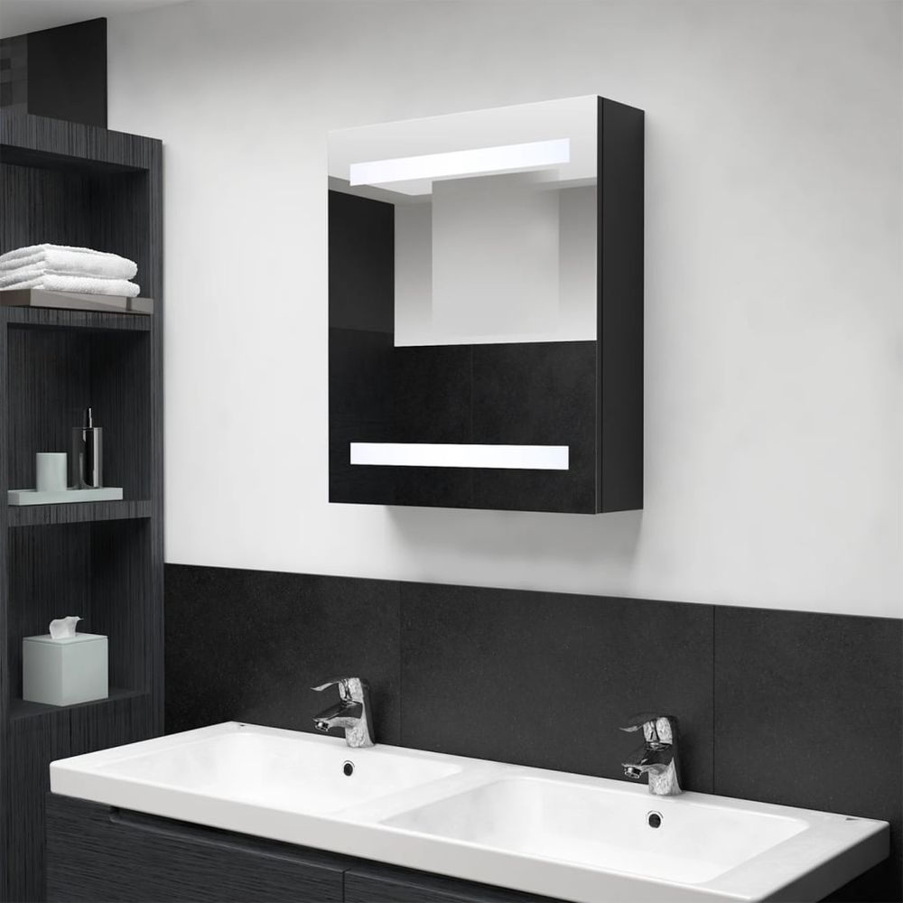 LED Bathroom Mirror Cabinet Concrete Grey 50x14x60 cm