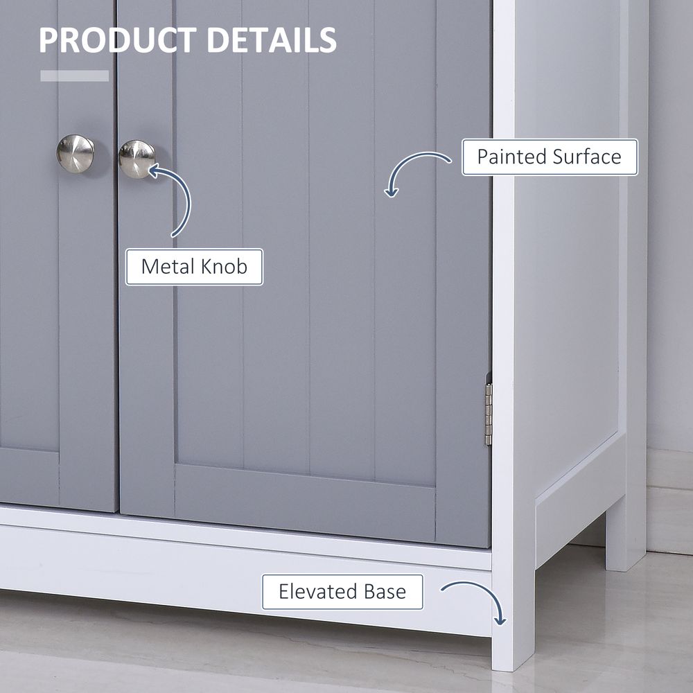 kleankin MDF 2-Drawer Bathroom Cabinet Bathroom Freestanding Cabinet Grey