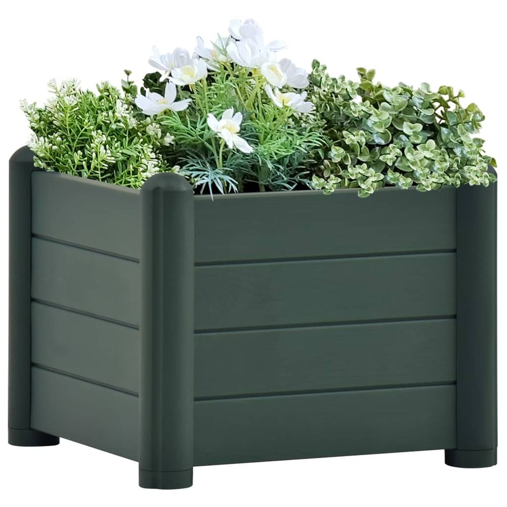 Garden Raised Bed PP Stone Grey 43x43x35 cm