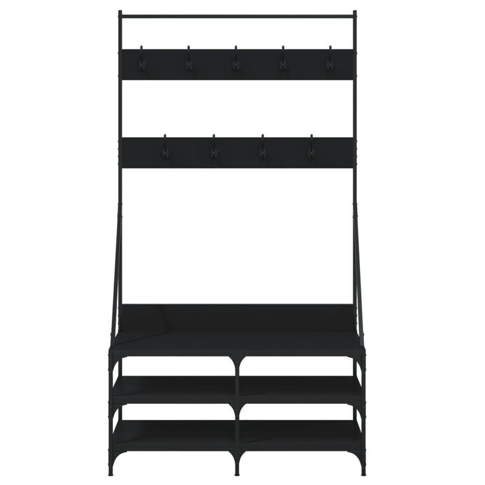 vidaXL Clothes Rack with Shoe Storage Black 100x40x184 cm