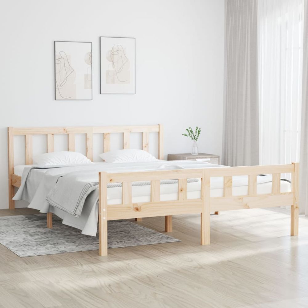 Bed Frame Solid Wood 75x190 cm to 200 x 200 cm