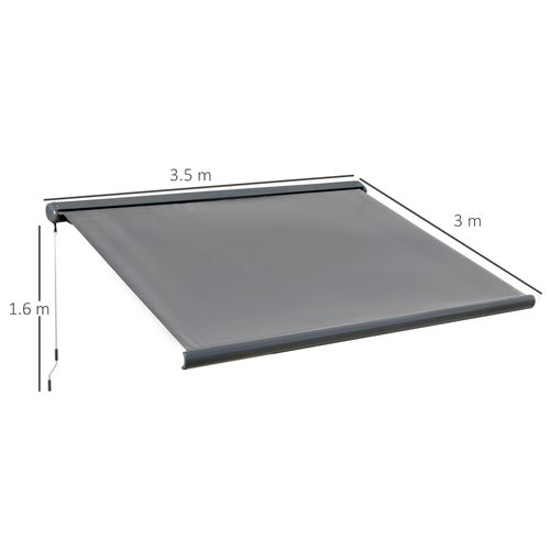 Cassette Electric & Manual Awning Door Window Retractable Sunshade Grey