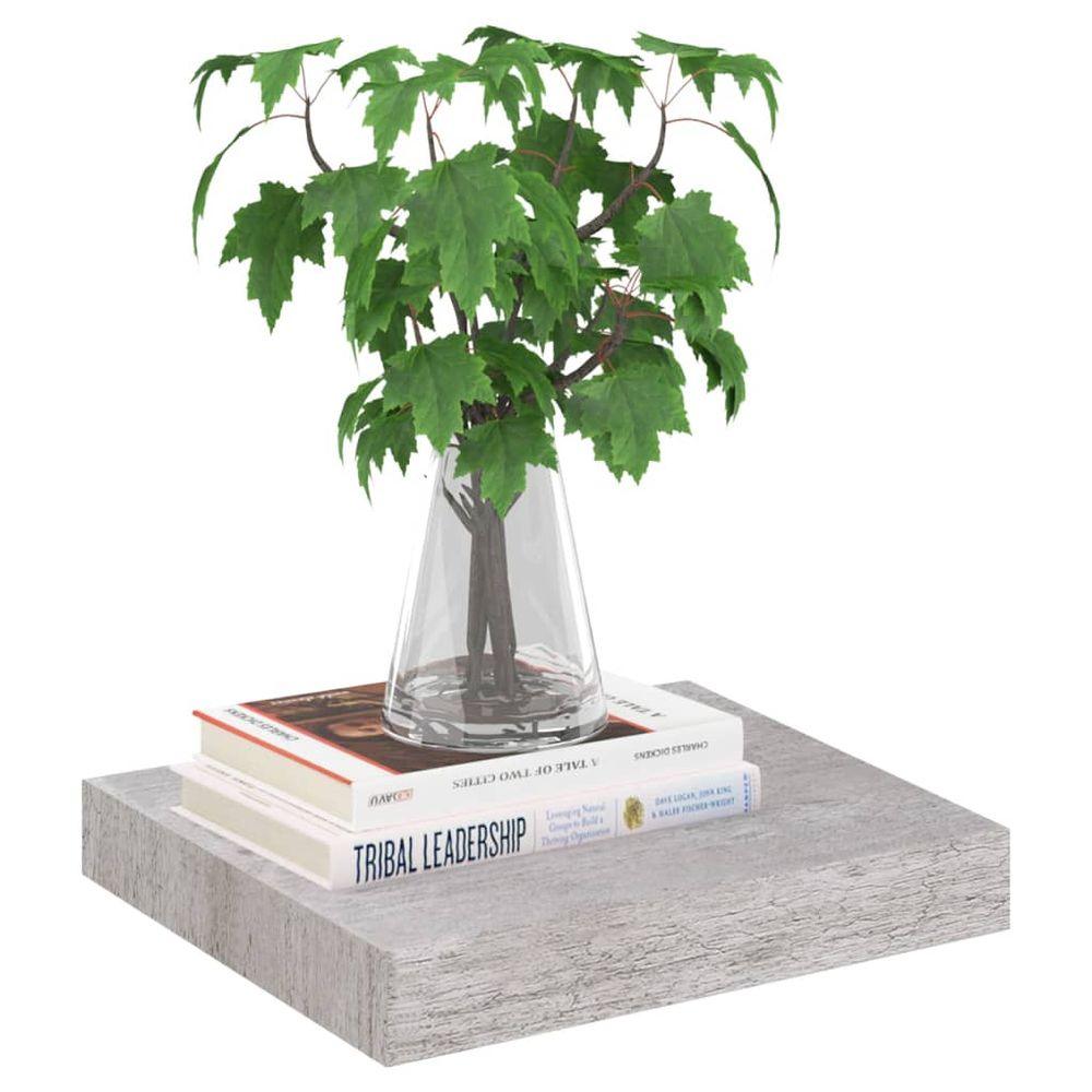 Floating Wall Shelf Concrete Grey 23x23.5x3.8 cm MDF