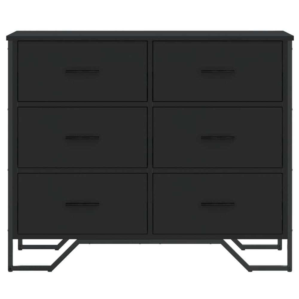 vidaXL Chest of Drawers Black 91x35.5x74.5 cm Engineered wood