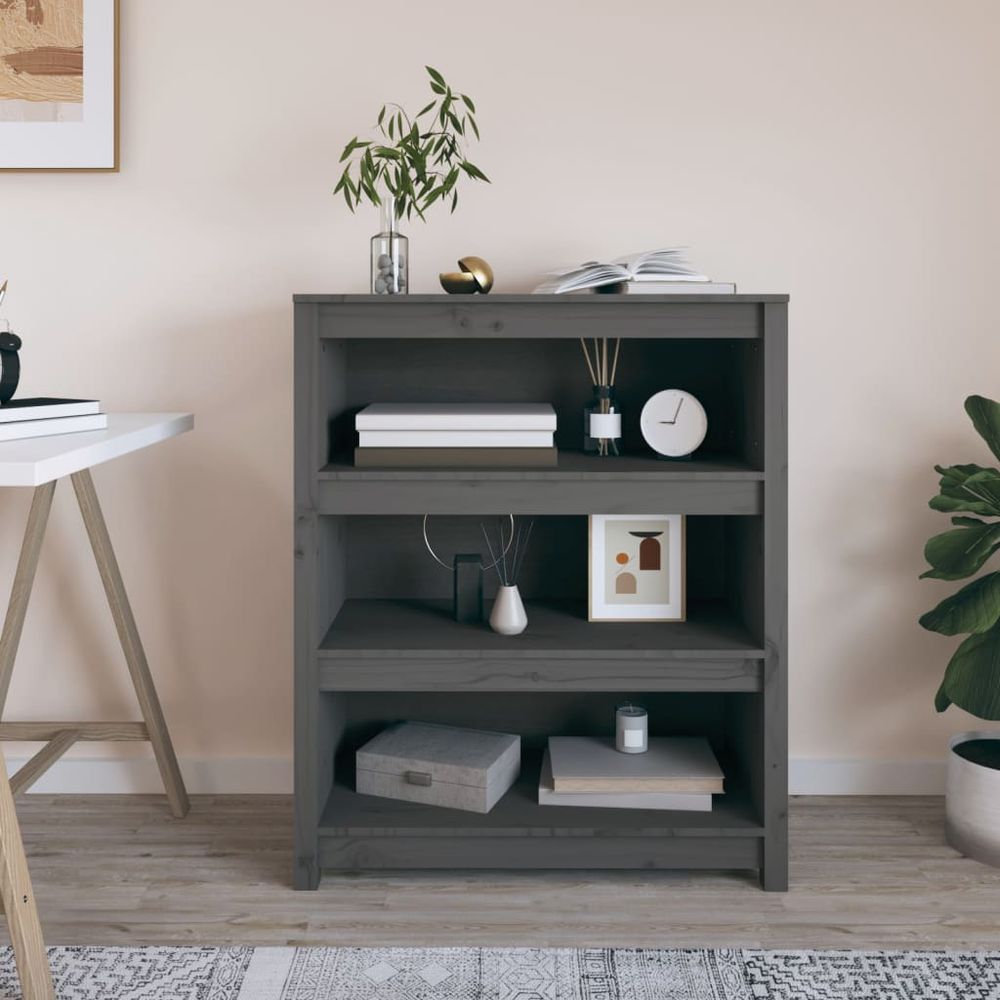 Book Cabinet 80x35x68 cm Solid Wood Pine