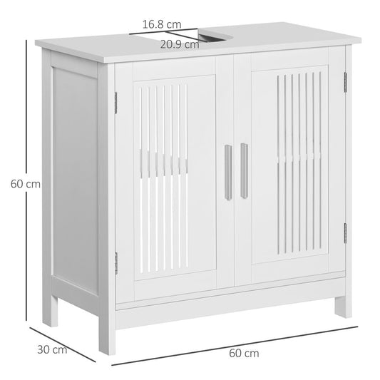 Modern Under Sink Cabinet with 2 Doors, Bathroom Vanity Unit, White