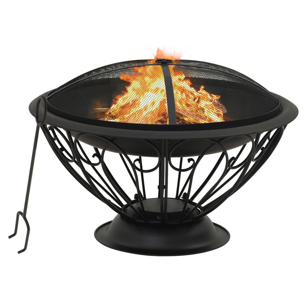 Fire Pit with Poker 75 cm XXL Steel