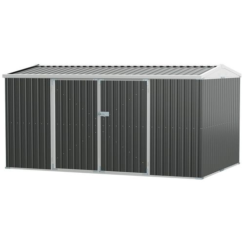 Outdoor Garden Storage Shed Steel Tool Storage Box for Backyard Grey Outsunny