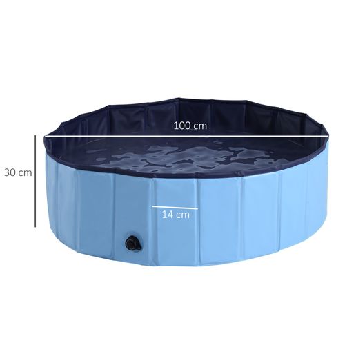 Pet Cat Dog Swimming Pool Indoor Outdoor Bathing Foldable Inflate 100cm Pawhut