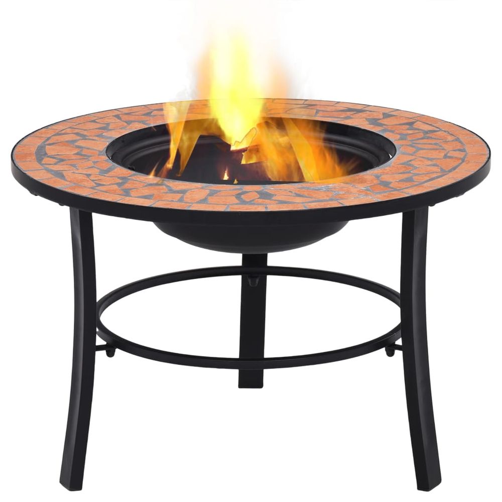 Mosaic Fire Pit Terracotta 68cm Ceramic