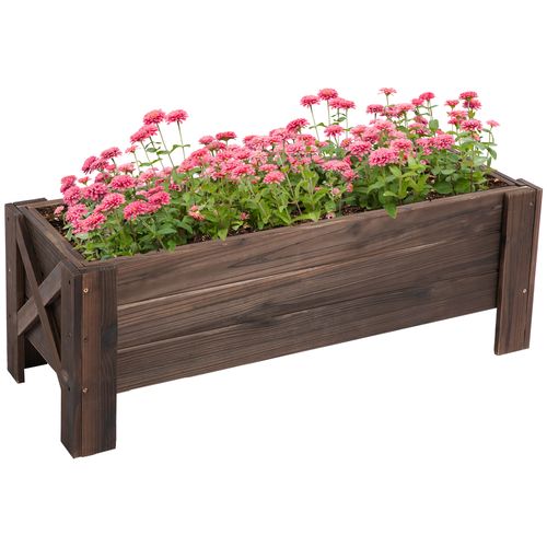Wooden Garden Raised Bed Planter Grow Containers Pot, 100x36.5x36cm Outsunny