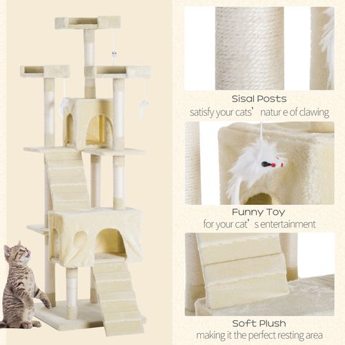 Condo Furniture Scratcher Post Pet Cat Tree Kitten Bed House Play Toy Ladder