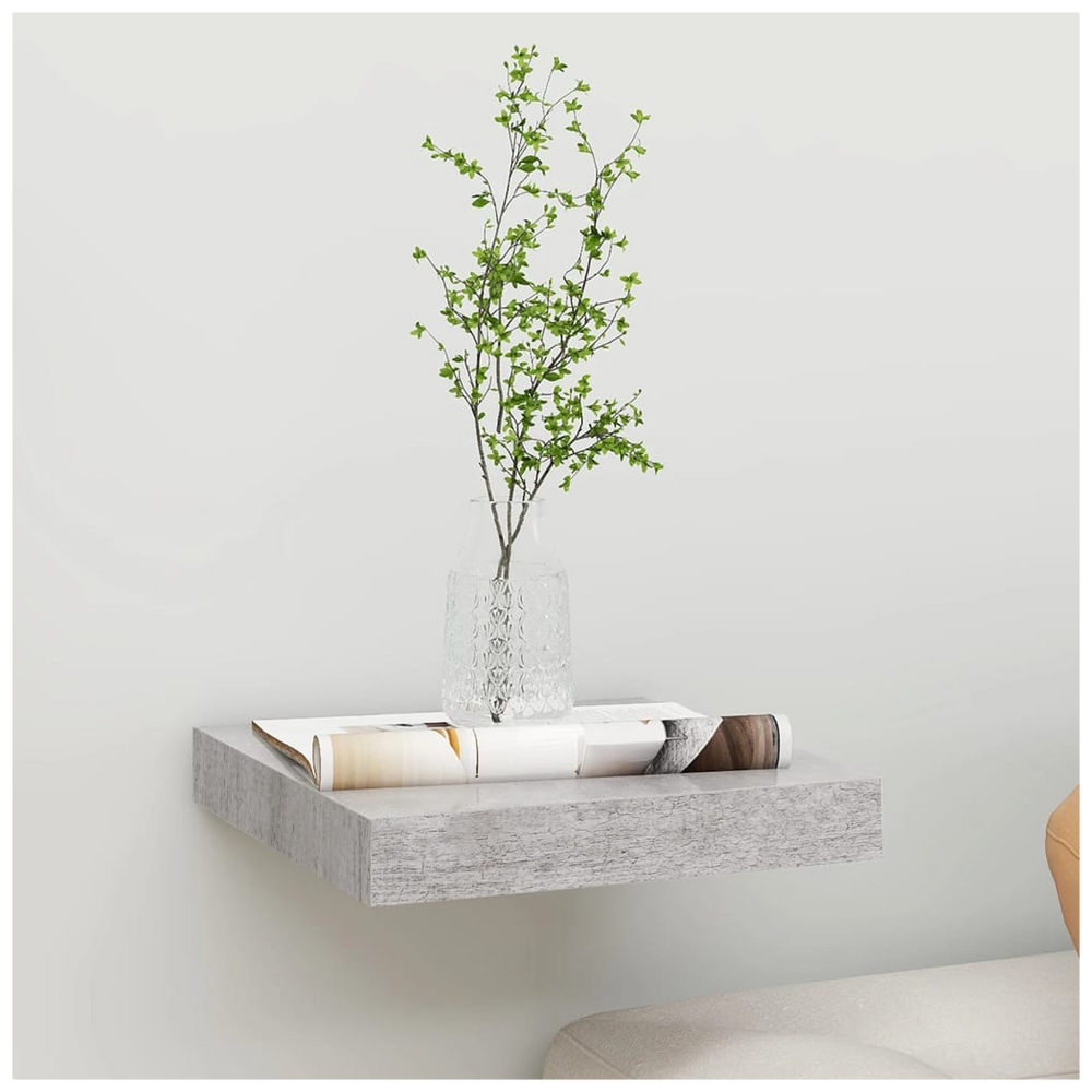 Floating Wall Shelf Concrete Grey 23x23.5x3.8 cm MDF