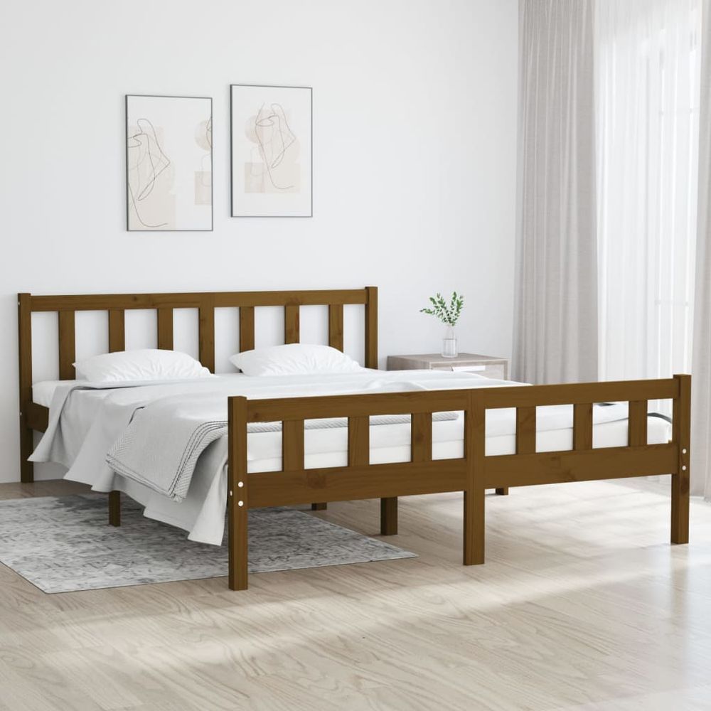 Bed Frame Solid Wood 75x190 cm to 200 x 200 cm