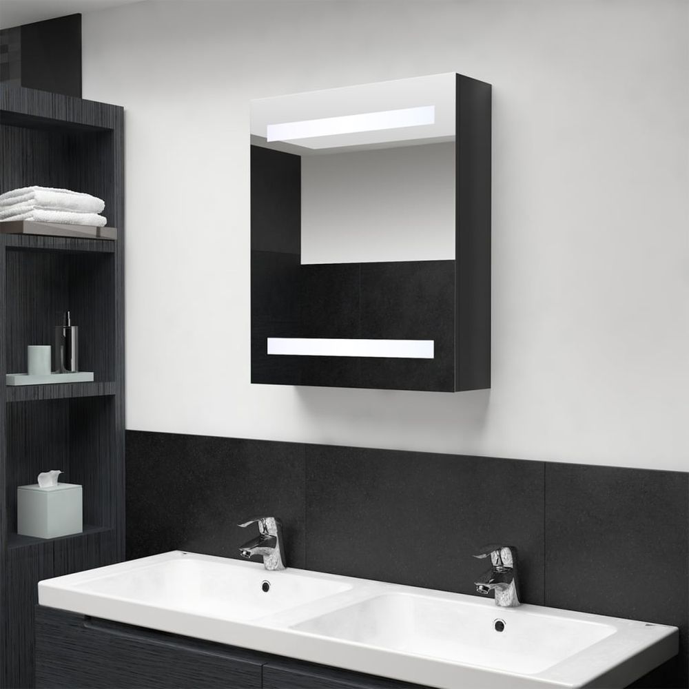 LED Bathroom Mirror Cabinet Concrete Grey 50x14x60 cm