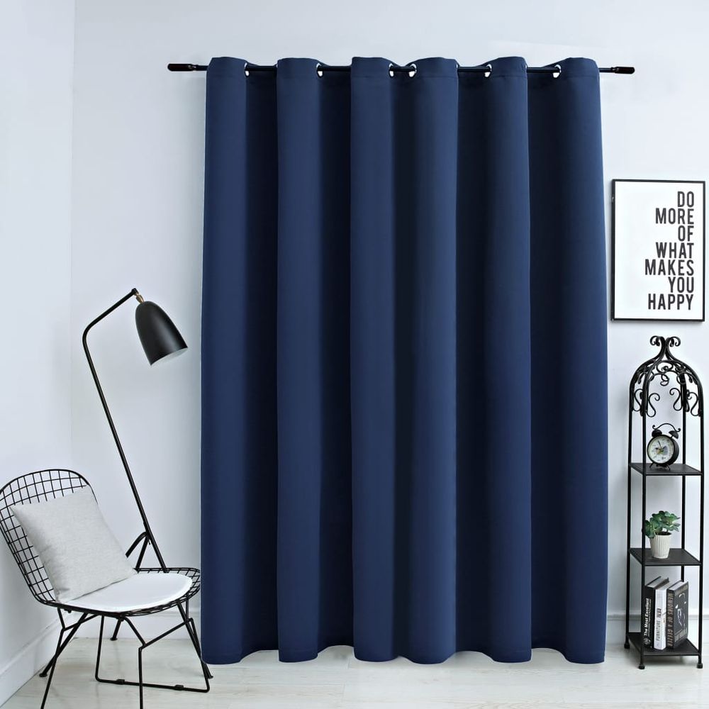 Blackout Curtain with Metal Rings Black 290x245 cm