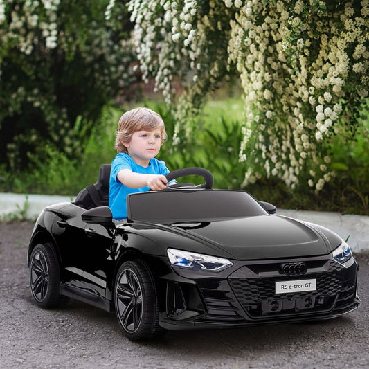 HOMCOM Audi RS e-tron GT Licensed 12V Kids Electric Ride on W/ Remote, Black