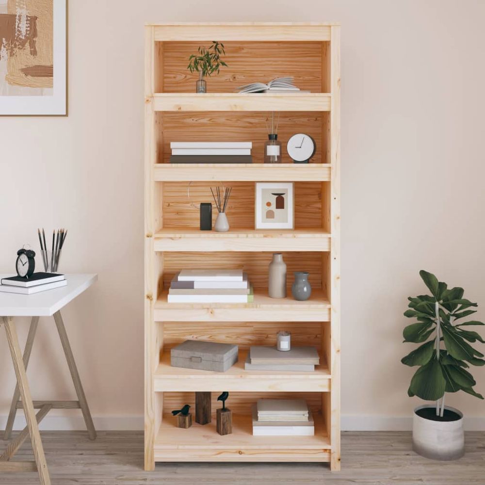 Book Cabinet 80x35x68 cm Solid Wood Pine