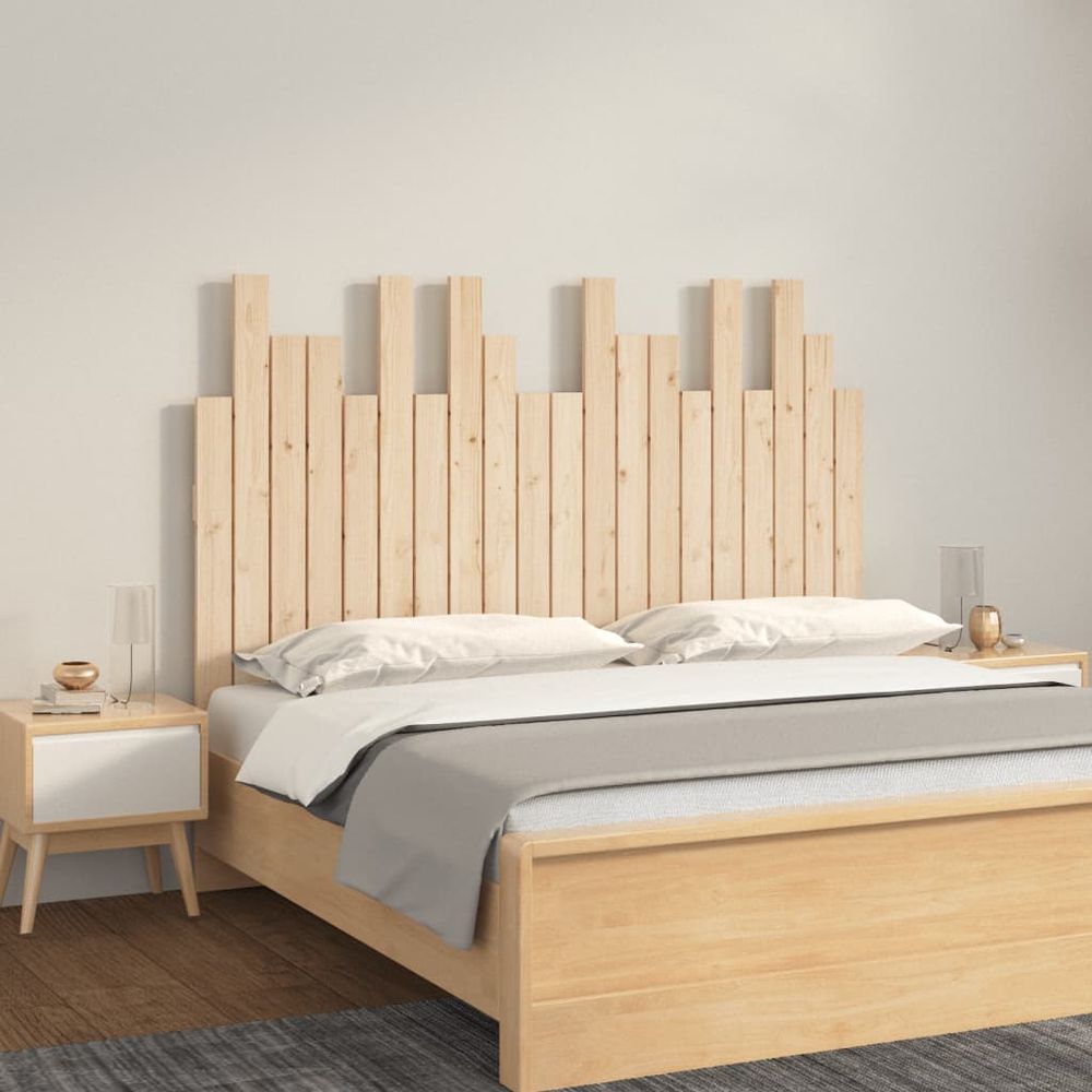 Wall Headboard 108x3x80 cm Solid Wood Pine