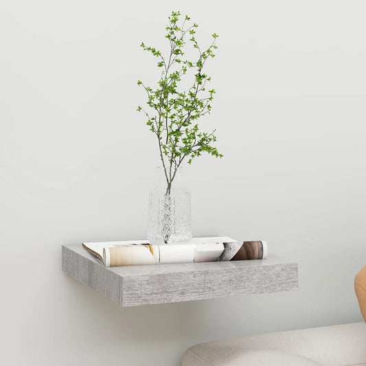 Floating Wall Shelf Concrete Grey 23x23.5x3.8 cm MDF